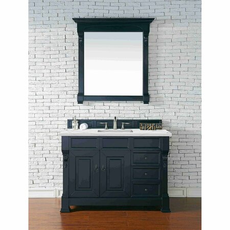 James Martin Vanities Brookfield 48in Single Vanity, Antique Black w/ 3 CM Ethereal Noctis Quartz Top 147-114-5236-3ENC